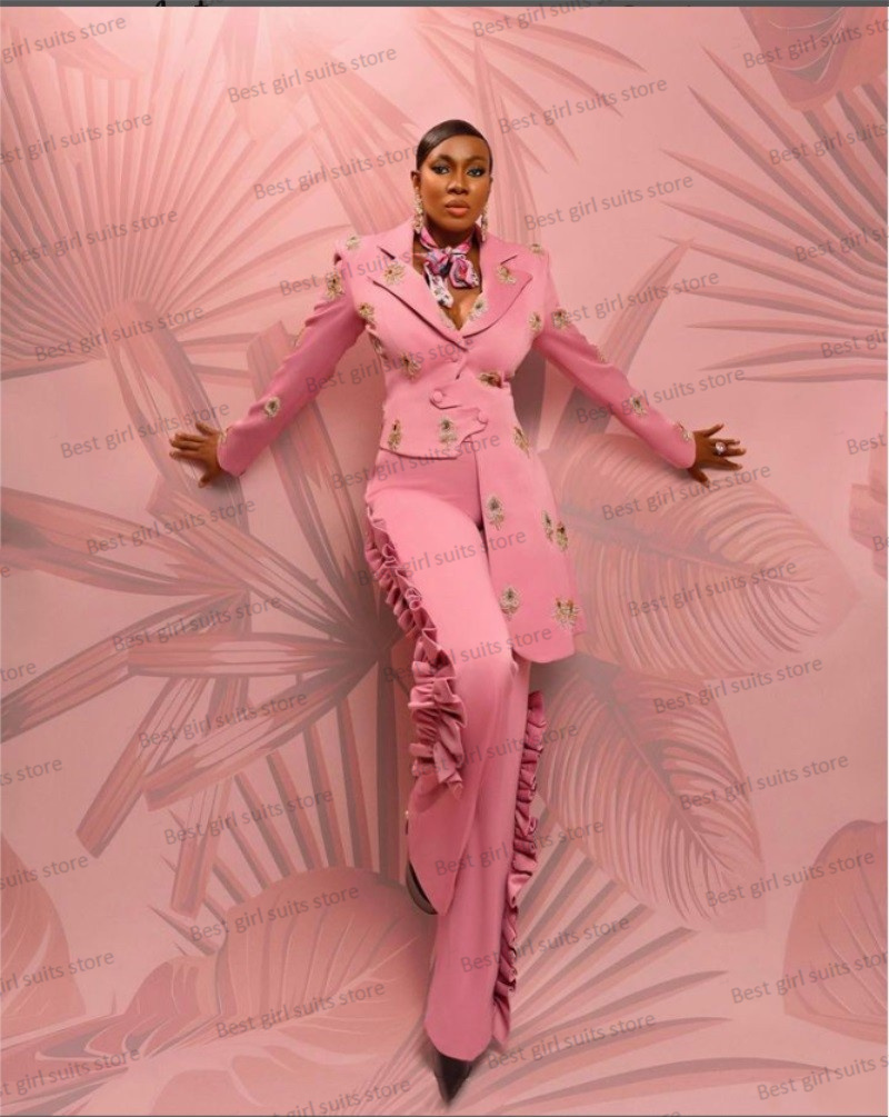 Women'S Formal Wear For A Wedding Guest - Rosa Hochzeit Frauen Anzug Set Blazer