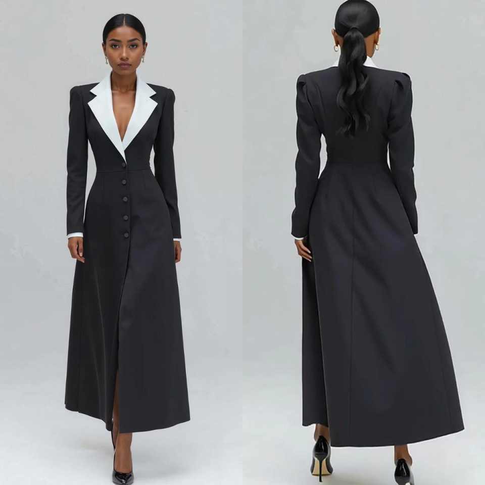 Women'S Formal Wear For A Wedding Guest - A-Linien Damen Langer Blazer, Einteiliger Formeller