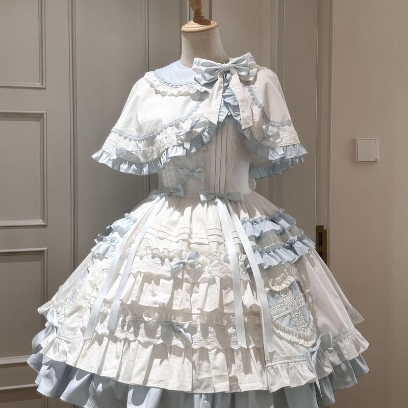 Shift Dress Sleeveless - Japanisches Cosplay Lolita 2-teiliges Kleid-Set für