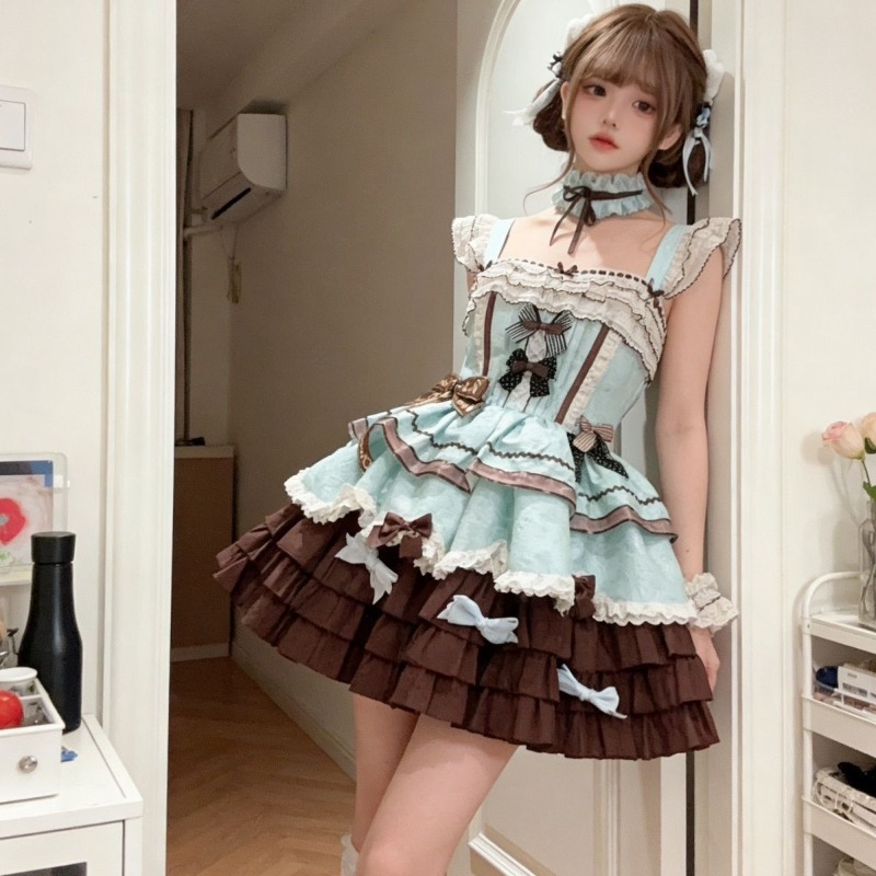 Shift Dress Sleeveless - Süßes japanisches JK-Kleid-Set für Damen: Niedliches