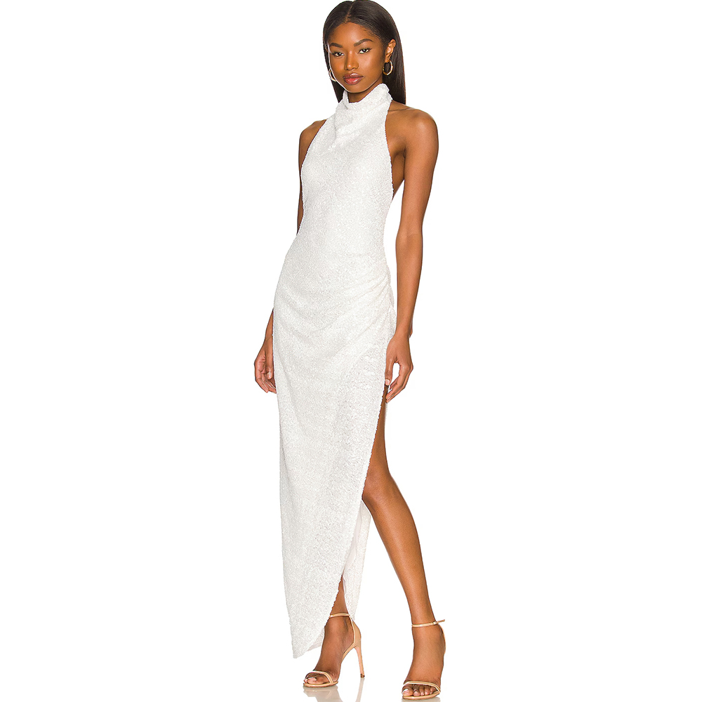 Women'S Formal Wear For A Wedding Guest - Abendkleider mit Neckholder-Ausschnitt in Weiß mit