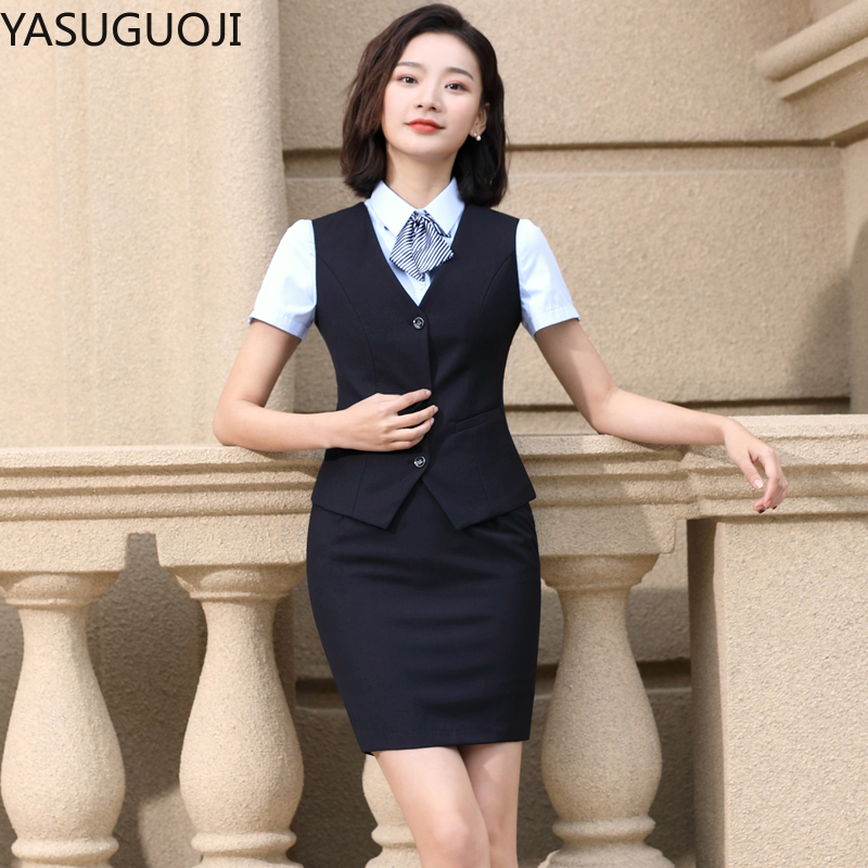 Women Formal Wear Vest - YASUGUOJI Elegante Mode Frauen Weste Arbeit
