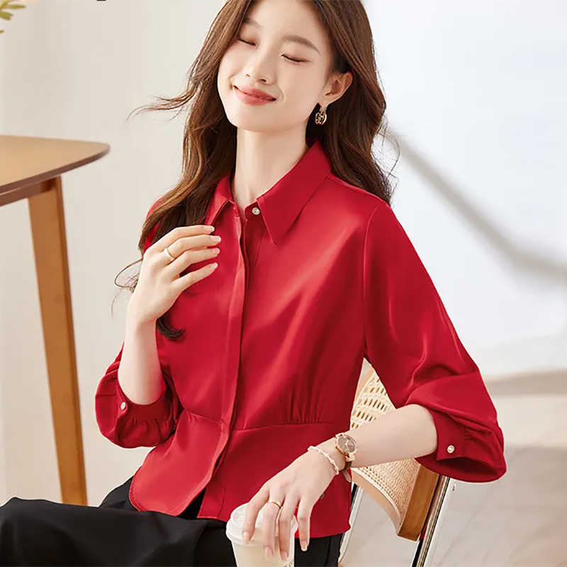 Langarmhemden für Damen, Baumw – Women Formal Blouses For Evening Wear Bewertung und Preis