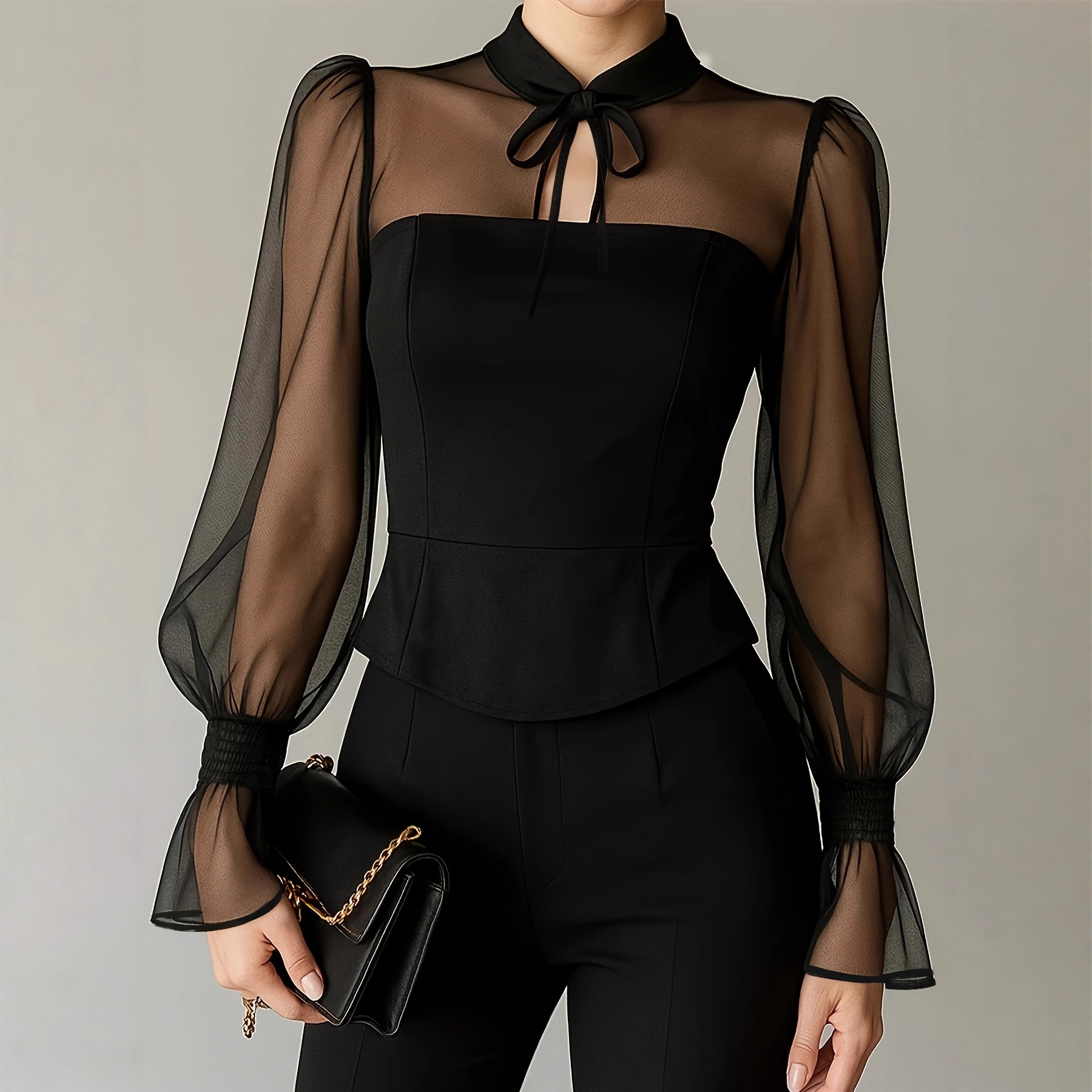 Elegante Puffärmel-Bluse für D – Women Formal Blouses For Evening Wear Bewertung und Preis