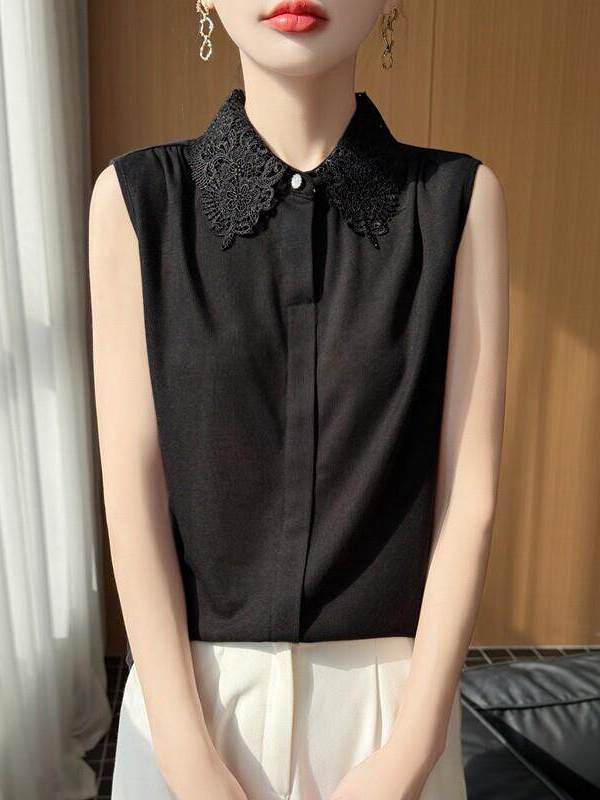 Spitzenbesatz Ärmelloses Stric – Women Formal Wear Vest Bewertung und Preis